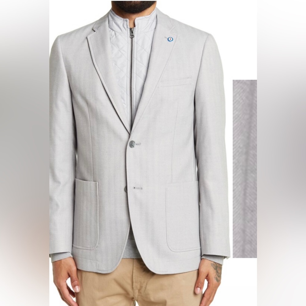 Ben Sherman Herringbone Two Button Notch Collar J… - image 4